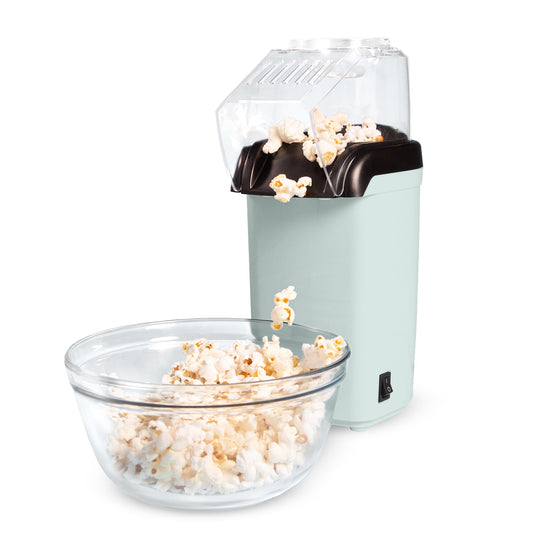 Hot Air Popcorn Popper, Healthy and Delicious Popcorn in Minutes, Fast and Easy-to-Use, Built-In Measuring Cup and Butter Warmer, 8 Cups, White