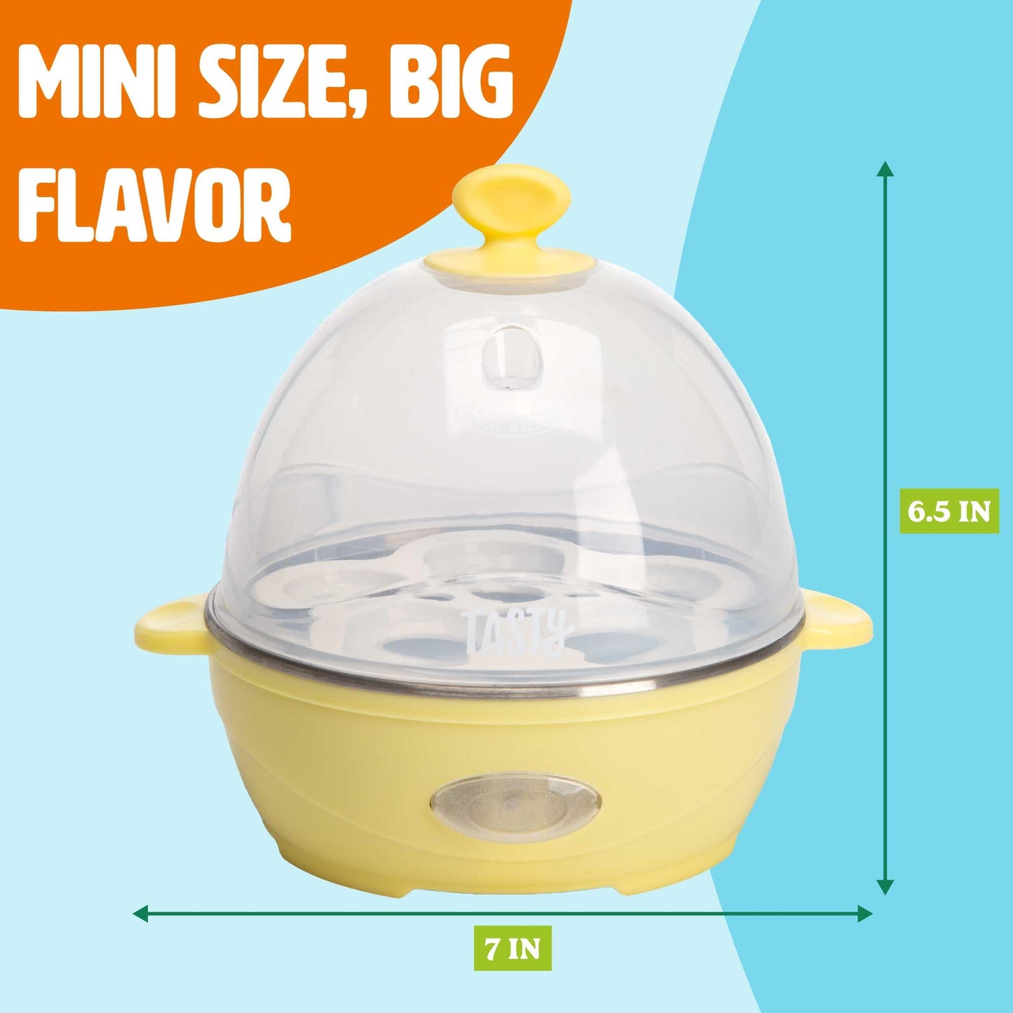 Mini Rapid Egg Cooker, 5-Egg Capacity for Perfect Hard Boiled Eggs or Omelets, Auto Shut Off, Red