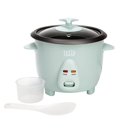 Tasty Mini Rice Cooker with Removable Nonstick Bowl and Auto Keep Warm Function, Great For Soups, Stews, Grains and Oats, 6 Cups Cooked (3 Cups Uncooked), 1.5-Quart, Aqua