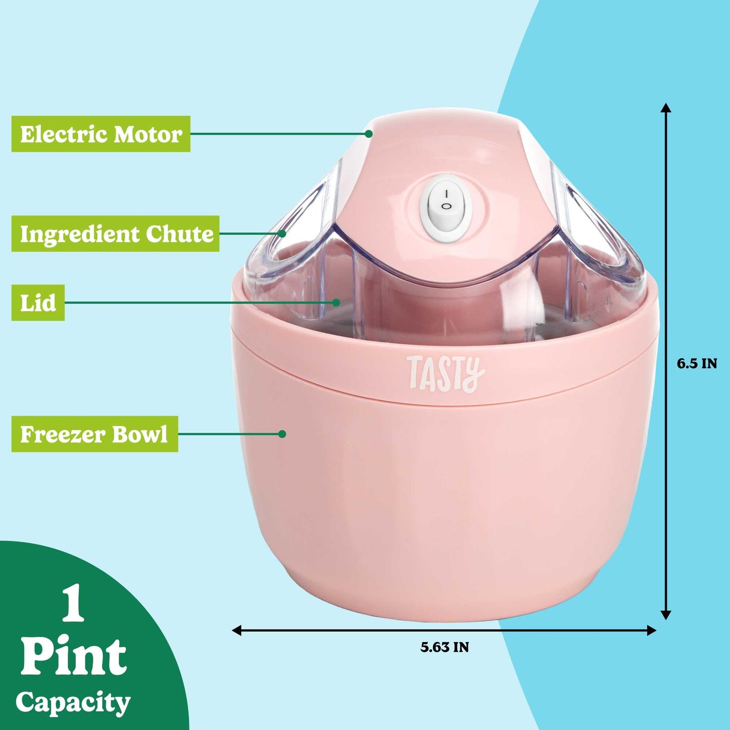 Mini Ice Cream Maker, Make Ice Cream, Sorbet, Frozen Yogurt, Gelato, Desserts, Quick Results, Pink