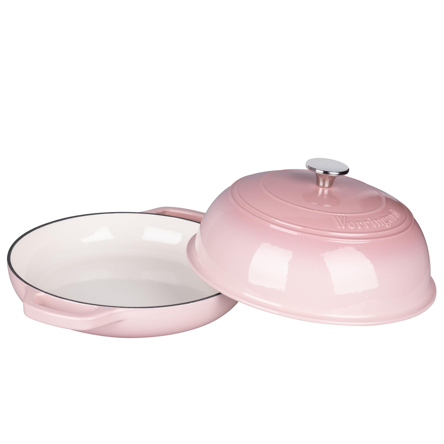 Enameled Cast Iron Dutch Oven Pot with Lid, Bread Oven for Sourdough Bread Baking, Dutch Ovens with Bread Proofing Basket& Baking Supplies Set, 6 Quart, Pink