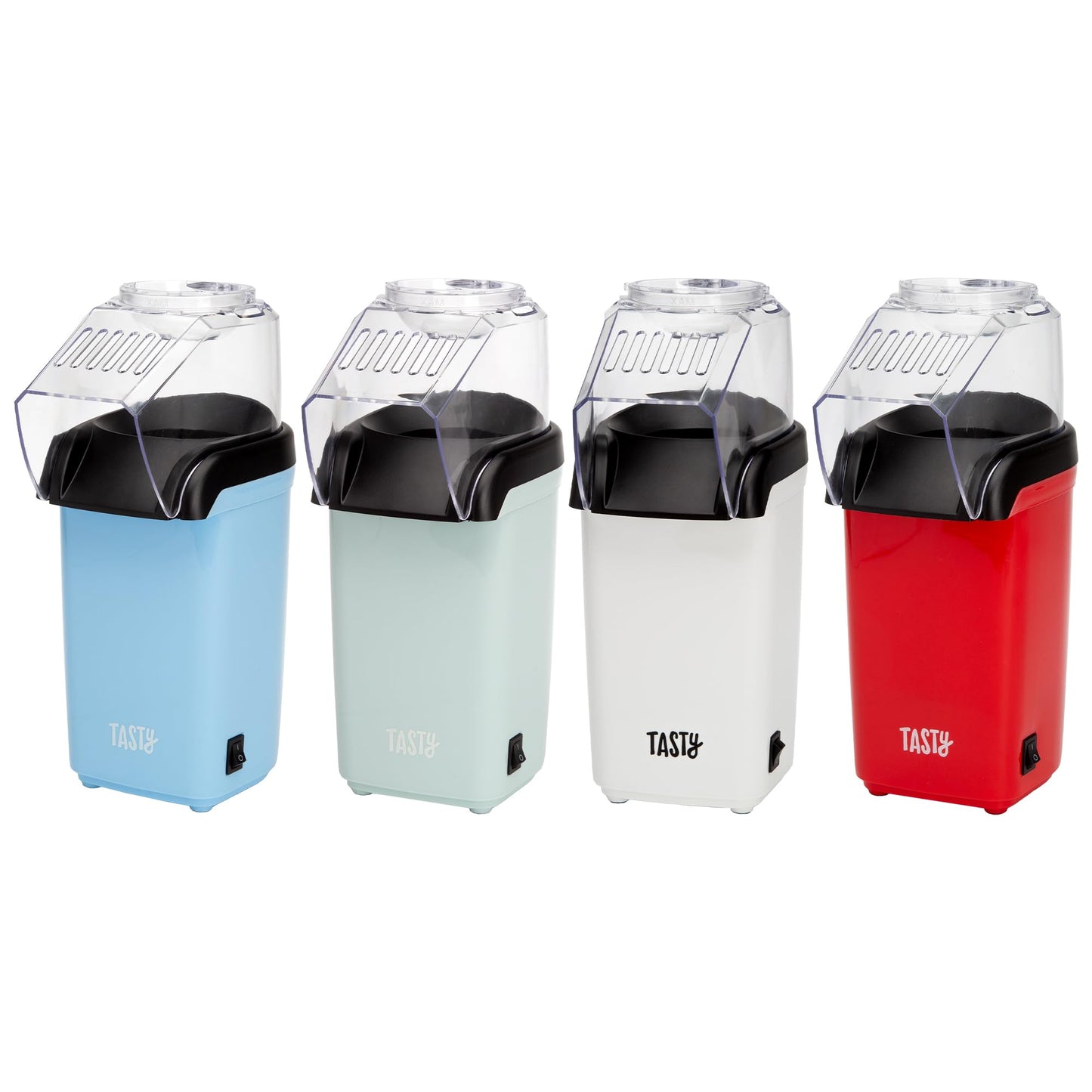 Hot Air Popcorn Popper, Healthy and Delicious Popcorn in Minutes, Fast and Easy-to-Use, Built-In Measuring Cup and Butter Warmer, 8 Cups, White