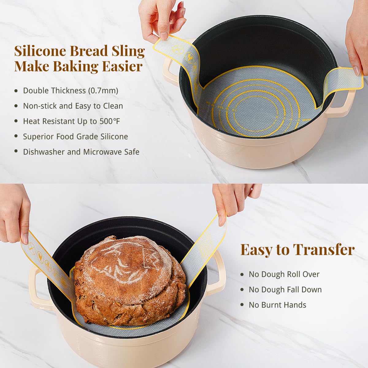 Sourdough Starter Kit, 9" Round & 10" Oval Banneton Bread Proofing Baskets Set, Sourdough Bread Baking Supplies Making Tools with Dough Scraper, Whisk, Bread Lame, Silicone Sling, Recipe
