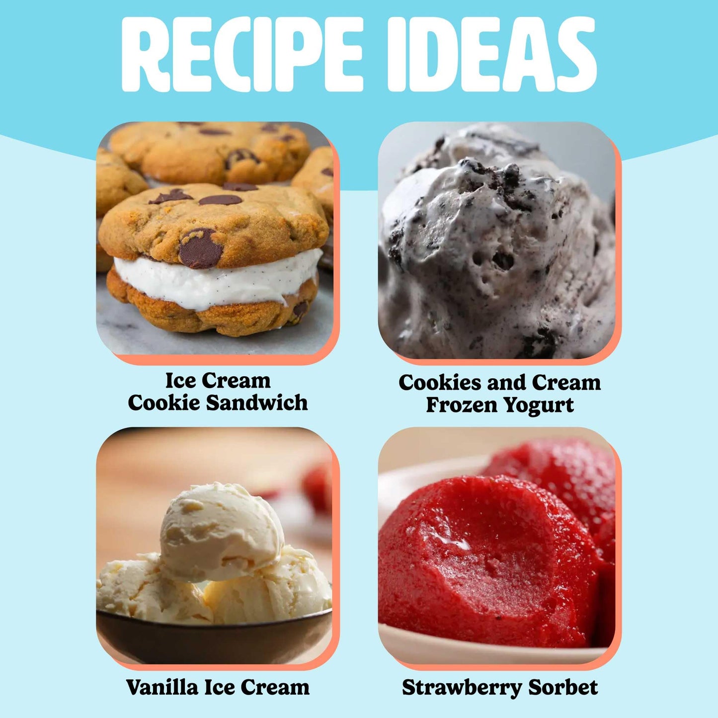 Mini Ice Cream Maker, Make Ice Cream, Sorbet, Frozen Yogurt, Gelato, Desserts, Quick Results, Pink