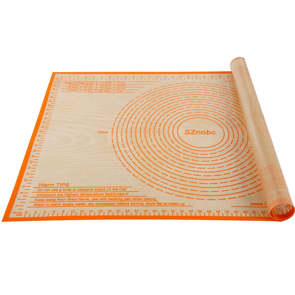 Non-slip Silicone Pastry Mat 36X24 inches Baking Mat with Measurement, Perfect for Dough, Pastry, Pie Crust, Fondant, Cookies, Bread, Pasta, Pizza, Food Grade Kitchen Counter Mats
