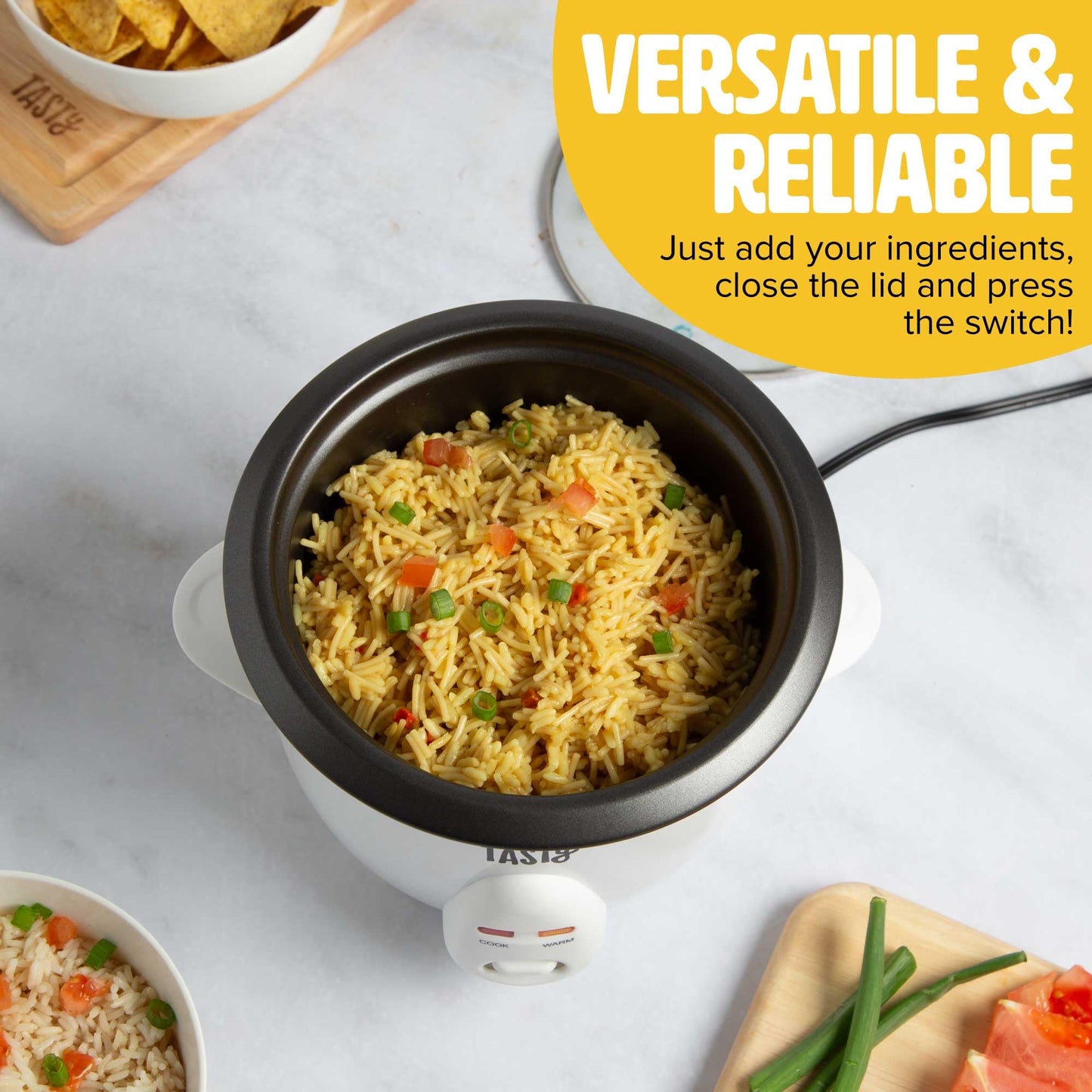 Tasty Mini Rice Cooker with Removable Nonstick Bowl and Auto Keep Warm Function, Great For Soups, Stews, Grains and Oats, 6 Cups Cooked (3 Cups Uncooked), 1.5-Quart, Aqua