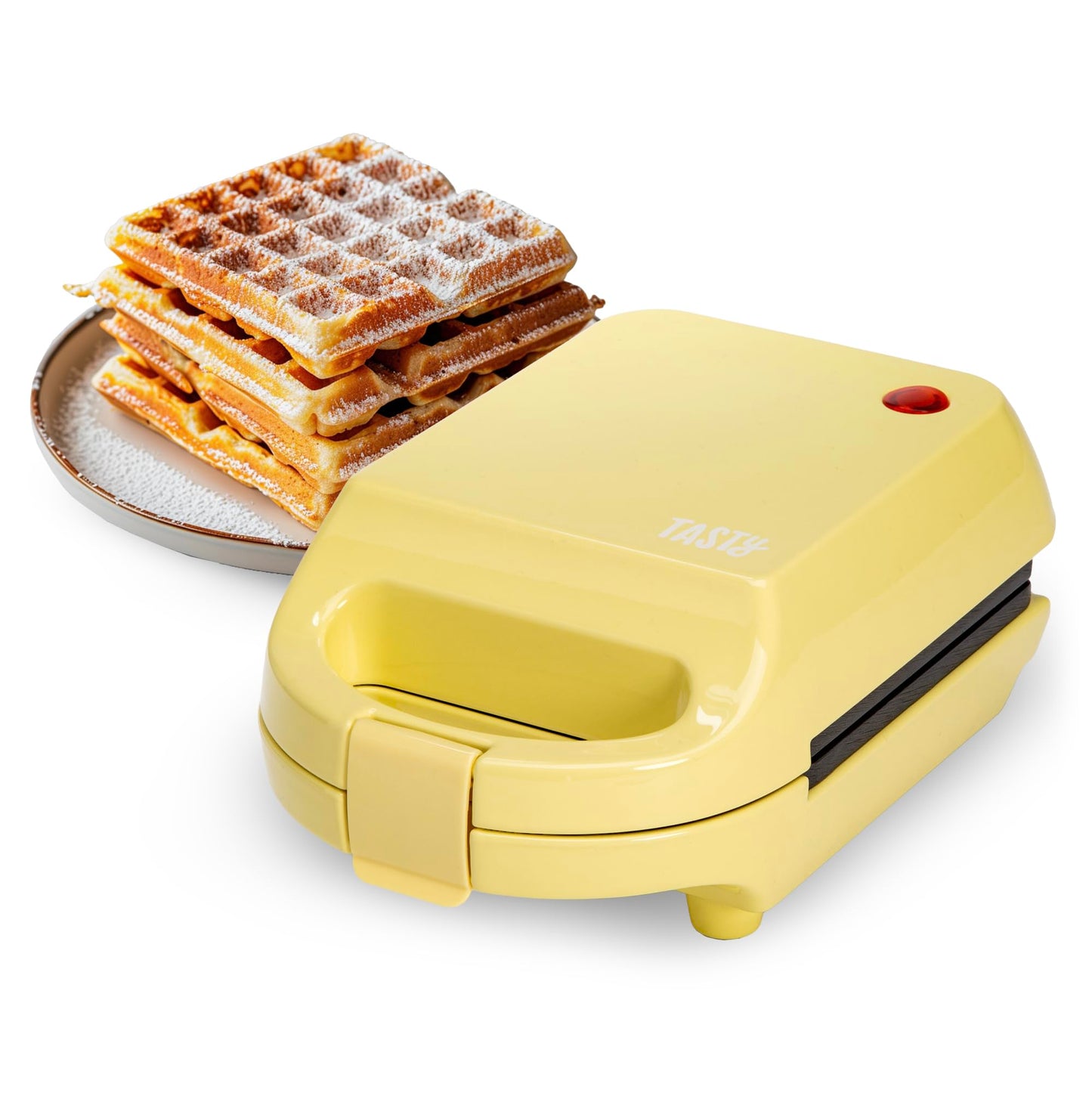 Mini Nonstick Waffle Maker, Perfect for Individual Waffles, Hash Browns, Brownies and more, Quick Results, Easy Clean Up, 600W, Pink