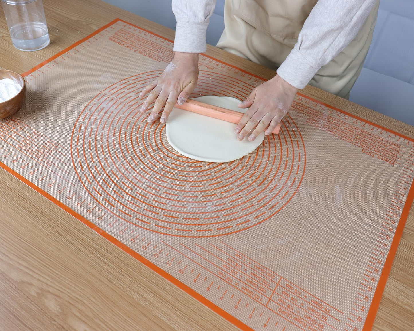 Non-slip Silicone Pastry Mat 36X24 inches Baking Mat with Measurement, Perfect for Dough, Pastry, Pie Crust, Fondant, Cookies, Bread, Pasta, Pizza, Food Grade Kitchen Counter Mats