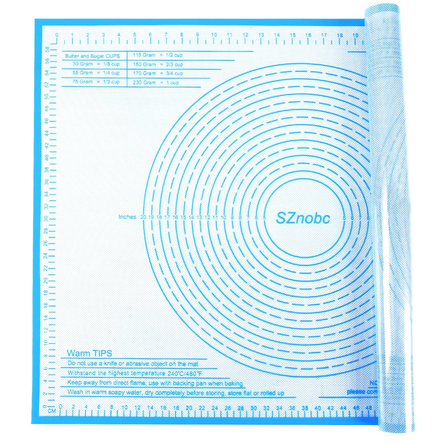 Non-slip Silicone Pastry Mat 36X24 inches Baking Mat with Measurement, Perfect for Dough, Pastry, Pie Crust, Fondant, Cookies, Bread, Pasta, Pizza, Food Grade Kitchen Counter Mats