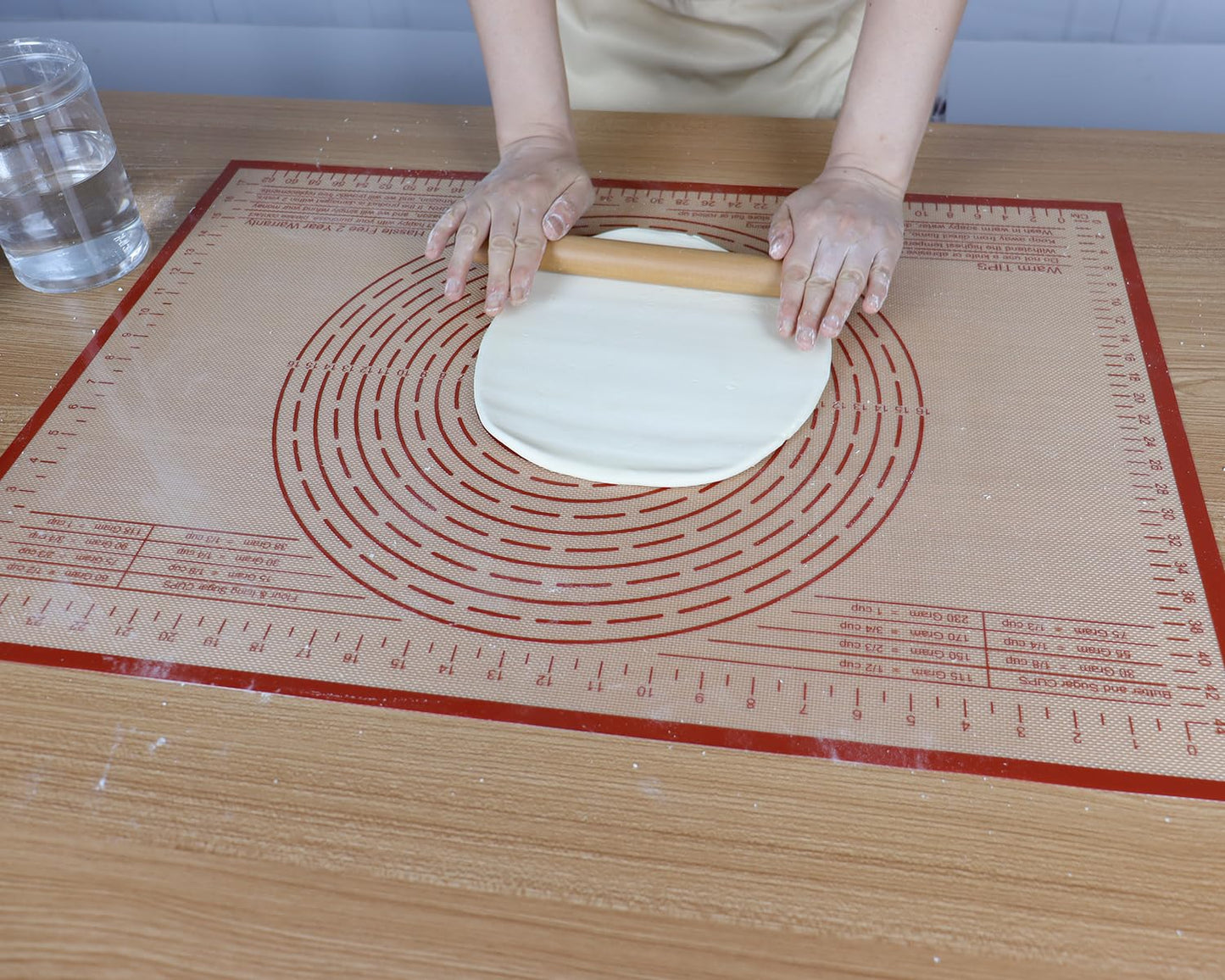 Non-slip Silicone Pastry Mat 36X24 inches Baking Mat with Measurement, Perfect for Dough, Pastry, Pie Crust, Fondant, Cookies, Bread, Pasta, Pizza, Food Grade Kitchen Counter Mats