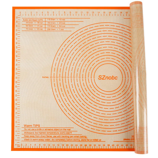 Non-slip Silicone Pastry Mat 36X24 inches Baking Mat with Measurement, Perfect for Dough, Pastry, Pie Crust, Fondant, Cookies, Bread, Pasta, Pizza, Food Grade Kitchen Counter Mats