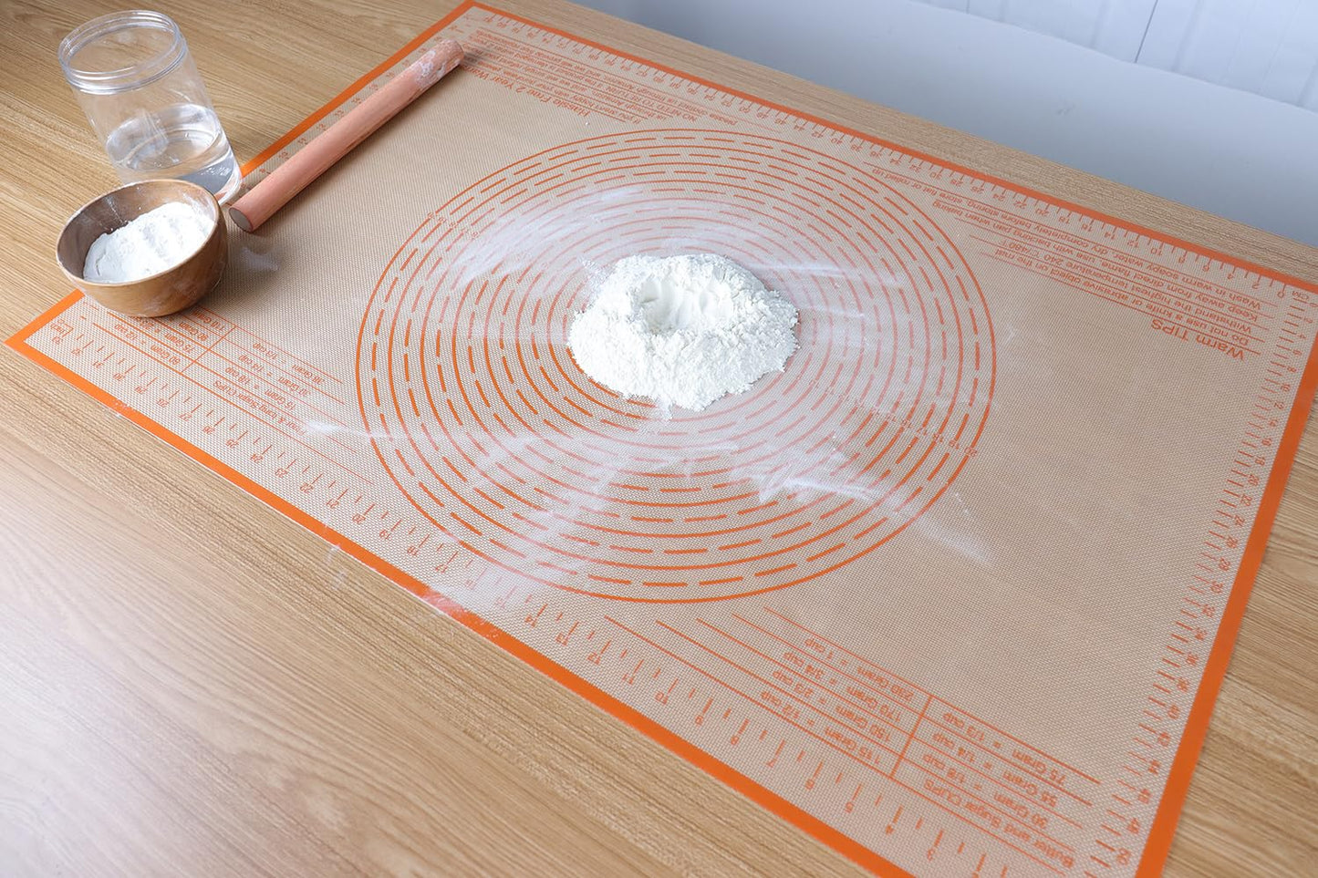 Non-slip Silicone Pastry Mat 36X24 inches Baking Mat with Measurement, Perfect for Dough, Pastry, Pie Crust, Fondant, Cookies, Bread, Pasta, Pizza, Food Grade Kitchen Counter Mats