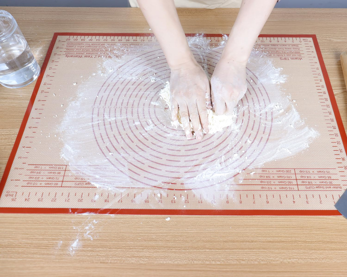 Non-slip Silicone Pastry Mat 36X24 inches Baking Mat with Measurement, Perfect for Dough, Pastry, Pie Crust, Fondant, Cookies, Bread, Pasta, Pizza, Food Grade Kitchen Counter Mats