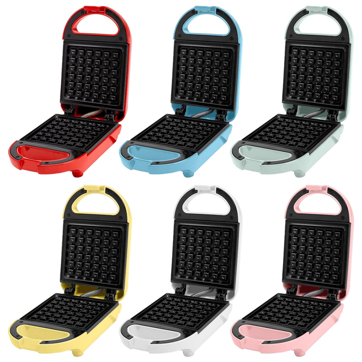 Mini Nonstick Waffle Maker, Perfect for Individual Waffles, Hash Browns, Brownies and more, Quick Results, Easy Clean Up, 600W, Pink