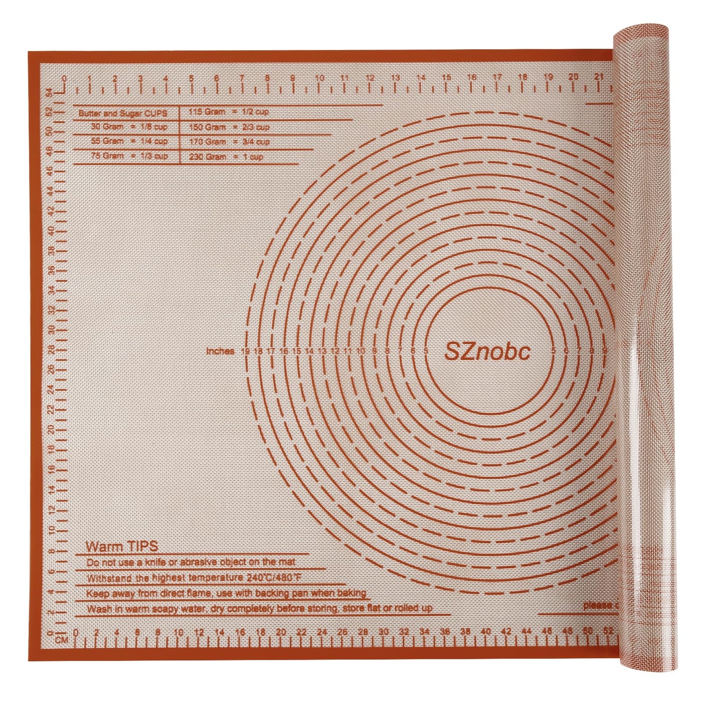 Non-slip Silicone Pastry Mat 36X24 inches Baking Mat with Measurement, Perfect for Dough, Pastry, Pie Crust, Fondant, Cookies, Bread, Pasta, Pizza, Food Grade Kitchen Counter Mats