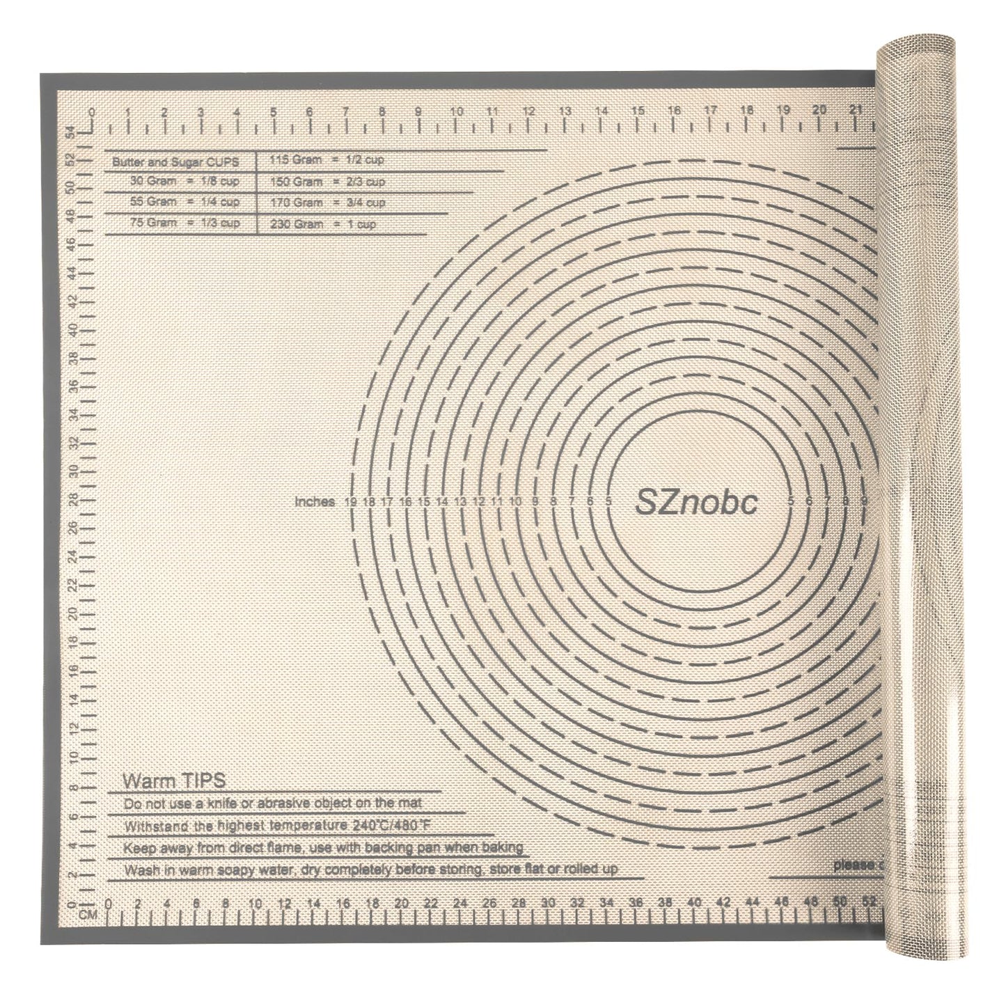 Non-slip Silicone Pastry Mat 36X24 inches Baking Mat with Measurement, Perfect for Dough, Pastry, Pie Crust, Fondant, Cookies, Bread, Pasta, Pizza, Food Grade Kitchen Counter Mats