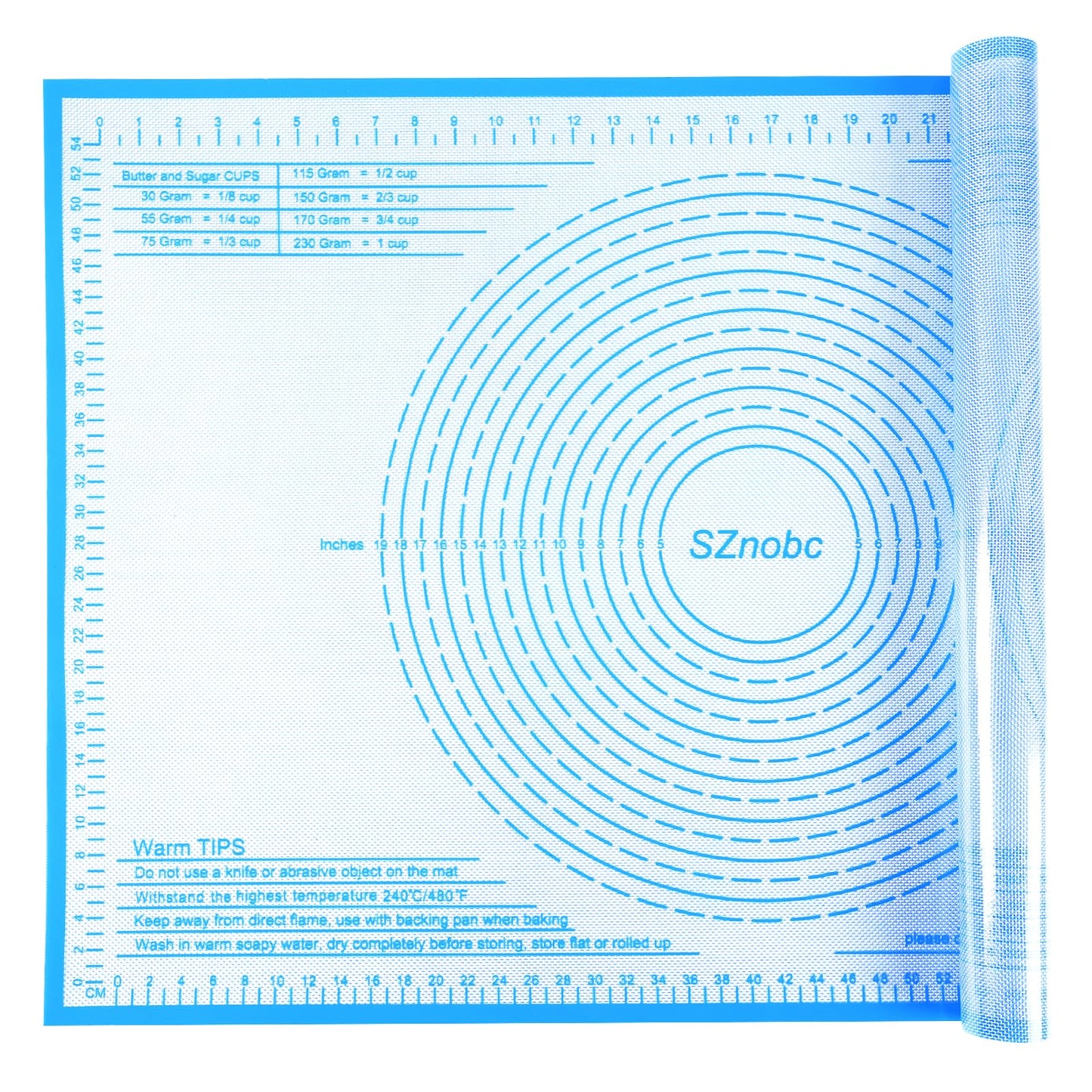 Non-slip Silicone Pastry Mat 36X24 inches Baking Mat with Measurement, Perfect for Dough, Pastry, Pie Crust, Fondant, Cookies, Bread, Pasta, Pizza, Food Grade Kitchen Counter Mats