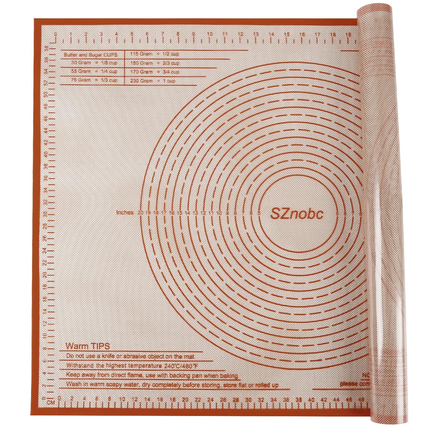 Non-slip Silicone Pastry Mat 36X24 inches Baking Mat with Measurement, Perfect for Dough, Pastry, Pie Crust, Fondant, Cookies, Bread, Pasta, Pizza, Food Grade Kitchen Counter Mats